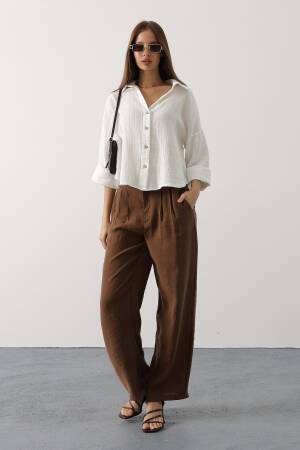 White Casual Elegant Boho Shirt