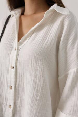 White Casual Elegant Boho Shirt