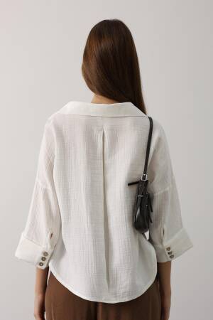 White Casual Elegant Boho Shirt