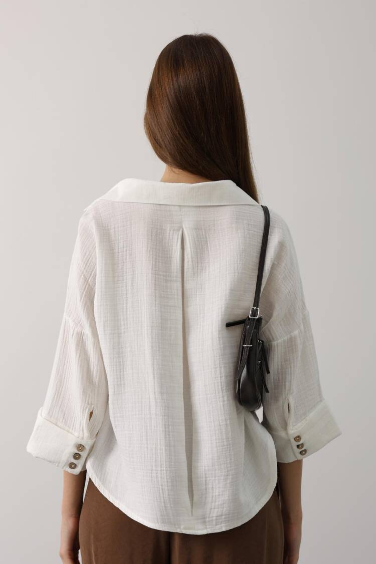 White Casual Elegant Boho Shirt