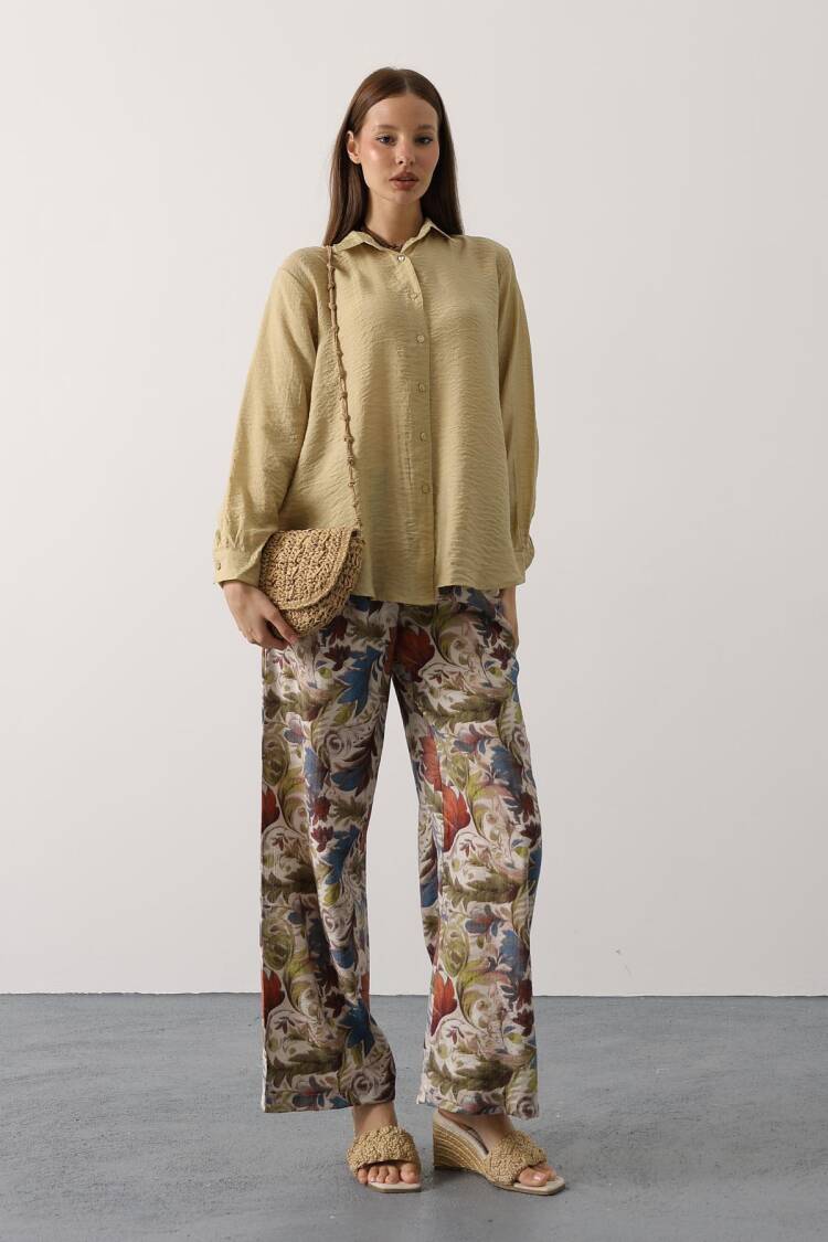 Beige Floral Casual Boho Elegant Set