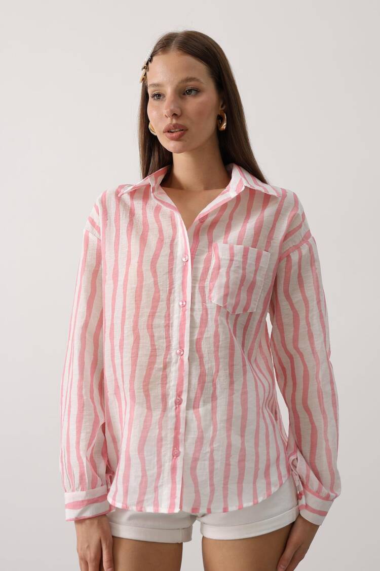 Striped Casual Buttoned Long Sleeve Shirt