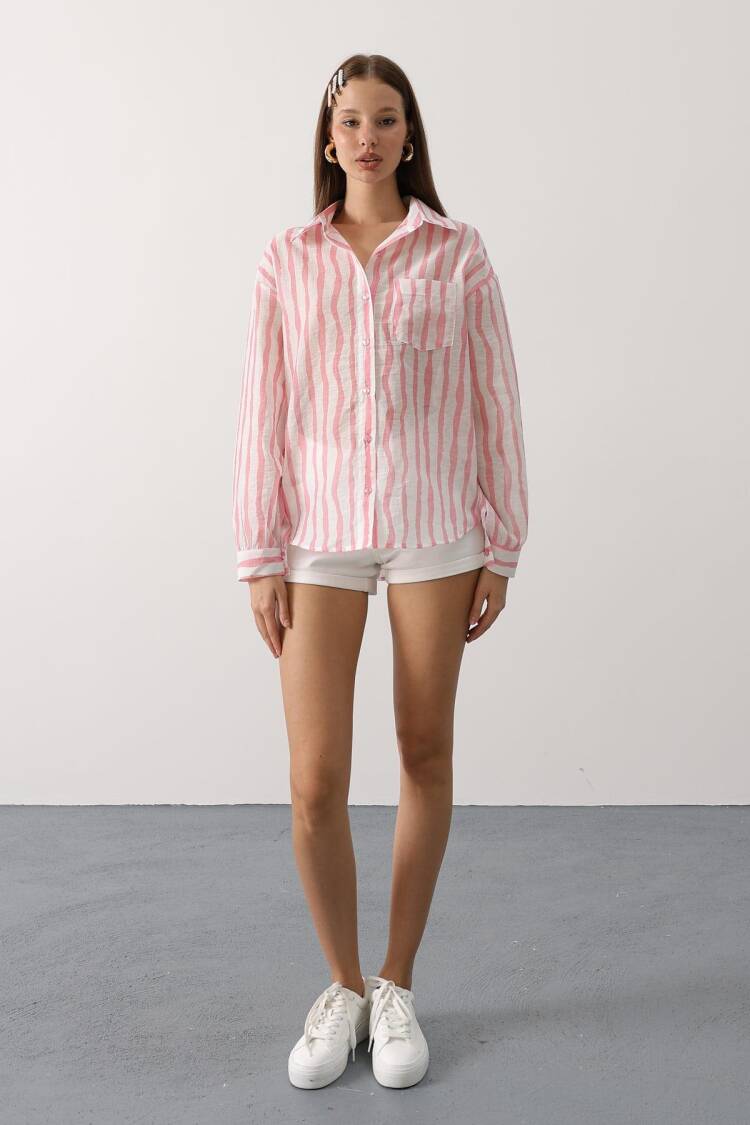 Striped Casual Buttoned Long Sleeve Shirt