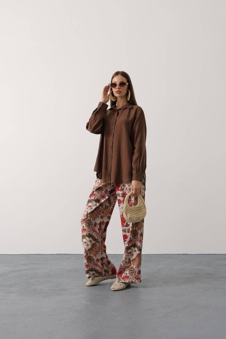 Brown Boho Casual Elegant Set