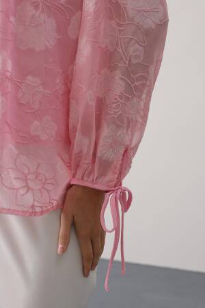 Floral Elegant Casual Shirt With Tie Closure