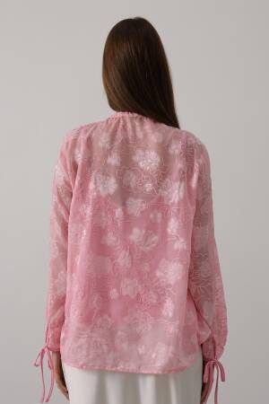Floral Elegant Casual Shirt With Tie Closure