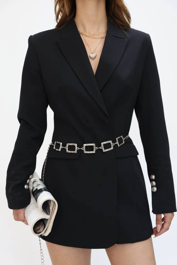Square Design Chain Shirt Jacket Dress Pants Belt