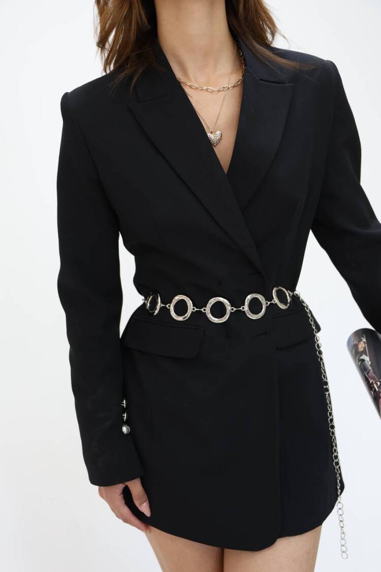 Round Design Chain Shirt Jacket Dress Pants Belt