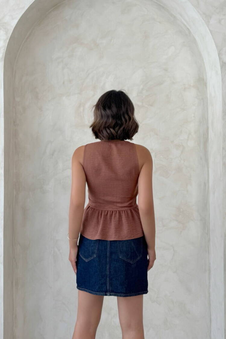 Slim Fit V-Neck Sleeveless Cap Sleeve Blouse