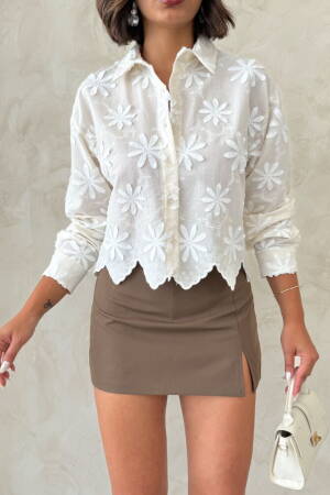 White Floral Casual Elegant Boho Shirt