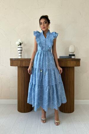A-Line Ruffle Sleeve Dress