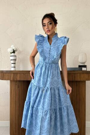 A-Line Ruffle Sleeve Dress
