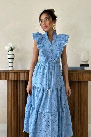 A-Line Ruffle Sleeve Dress
