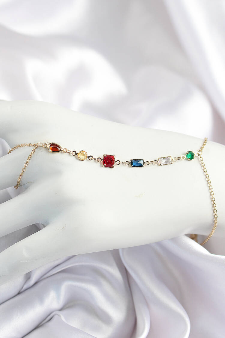 Y Model Gold Color Women Shahmeran With Brass Color Zircon Stone - Brand: Ebijuteri - Women & Kids, Baby Clothes Wholesale - Globality Store