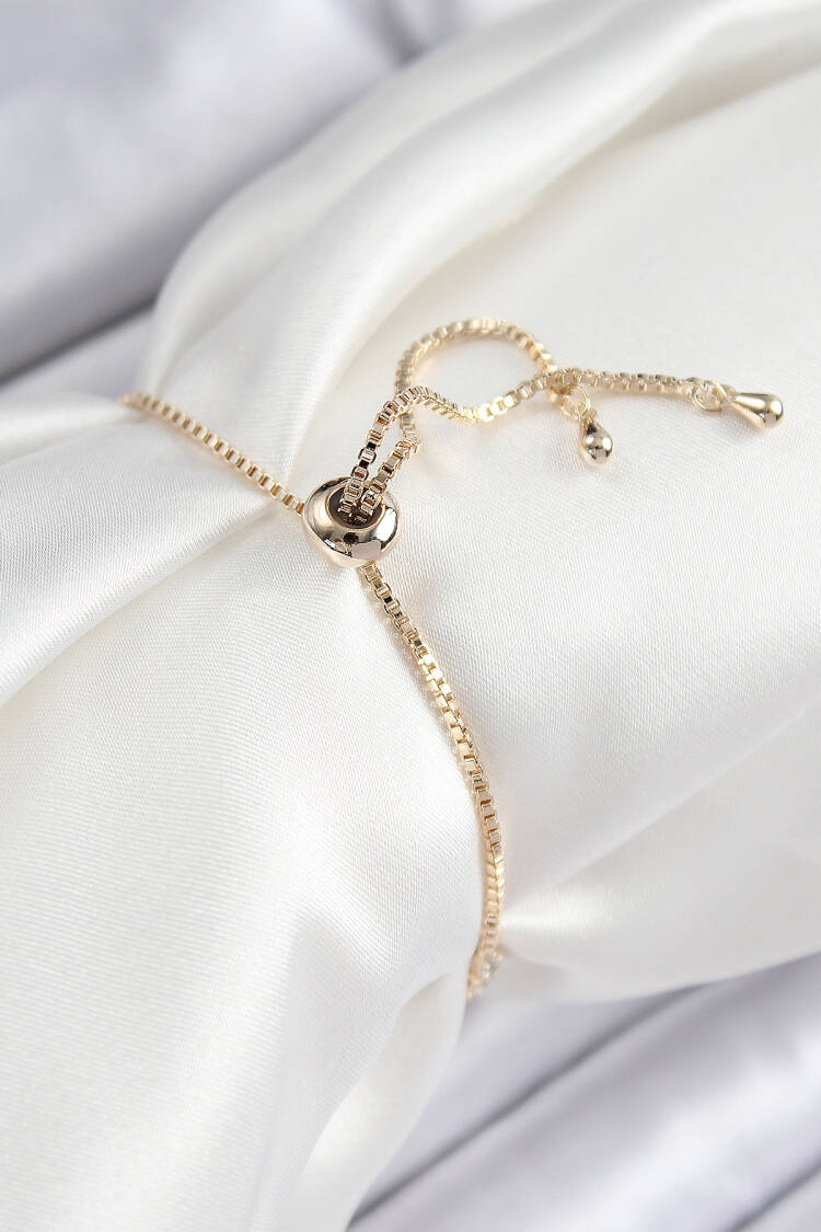 Brass Zircon Stone X Detailed Waterway Model Gold Color Elevator Women Bracelet