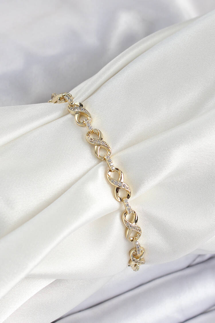 Xuping Brass Infinity Pattern Gold Color Women's Bracelet - Brand: Ebijuteri - Women & Kids, Baby Clothes Wholesale - Globality Store