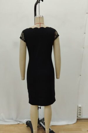Black Elegant Sheath Dress With Square Neck - Brand: Janes - Women & Kids, Baby Clothes Wholesale - Globality Store