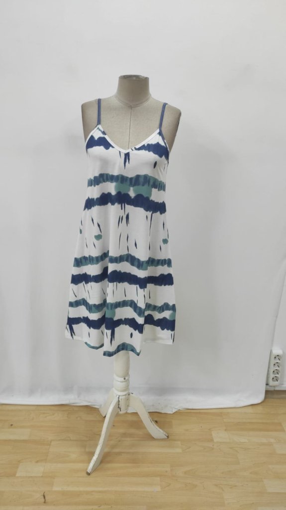 Tie Dye V-Neck Knee Length Slip Dress