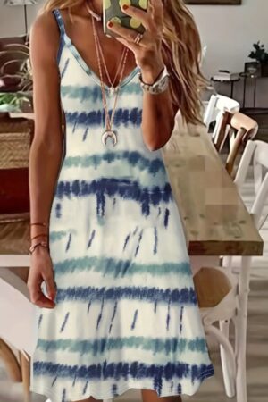 Tie Dye V-Neck Knee Length Slip Dress - Brand: Janes - Women & Kids, Baby Clothes Wholesale - Globality Store