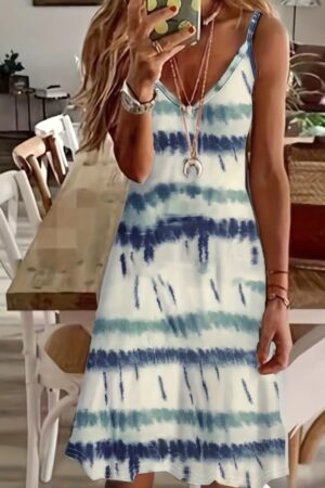 Tie Dye V-Neck Knee Length Slip Dress - Brand: Janes - Women & Kids, Baby Clothes Wholesale - Globality Store