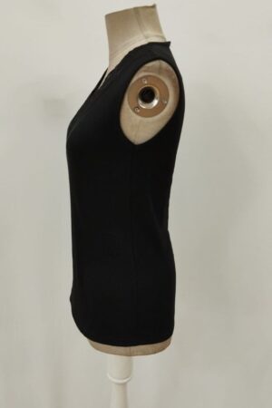 Black Fitted V-Neck Sleeveless Blouse With Cap Sleeve - Brand: Janes - Women & Kids, Baby Clothes Wholesale - Globality Store