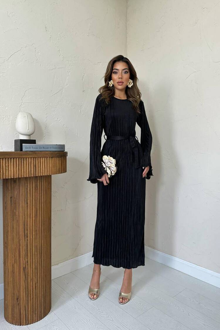 Striped Modest Elegant Formal Sheath Dress