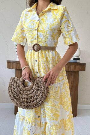 Casual Elegant Midi Shirt Dress - Brand: Elisa - Women & Kids, Baby Clothes Wholesale - Globality Store