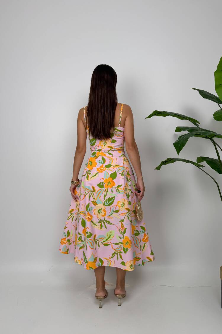 Corset Dress With Floral Pattern