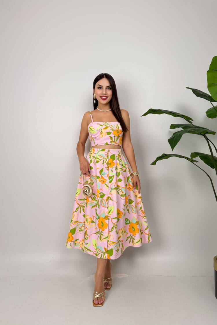 Corset Dress With Floral Pattern