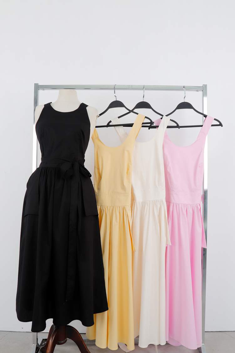 A-Line Midi Dress With Cap Sleeves