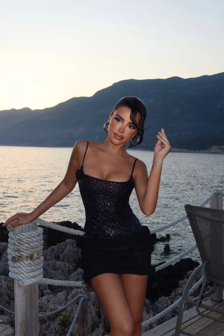 Black Sexy Elegant Glam Formal Slip Dress