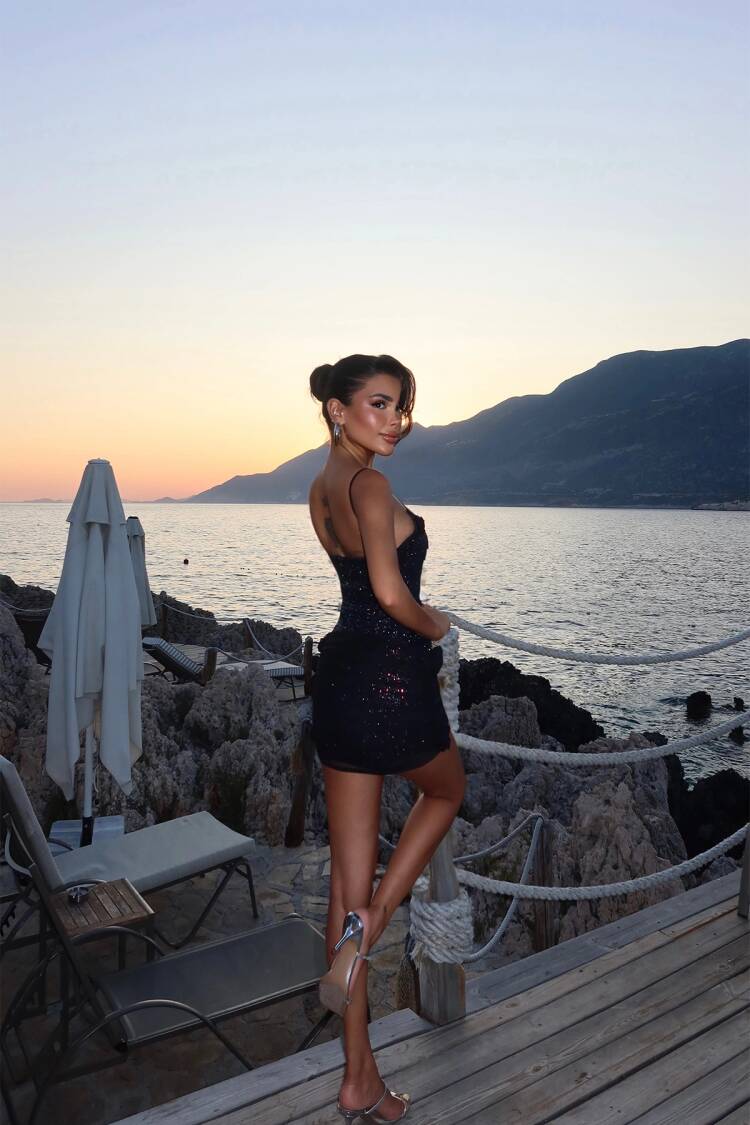 Black Sexy Elegant Glam Formal Slip Dress