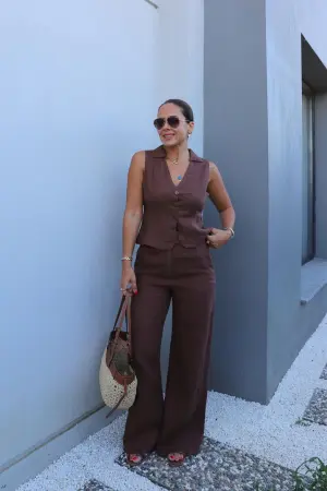 Fitted Buttoned Vest For Work & Evening