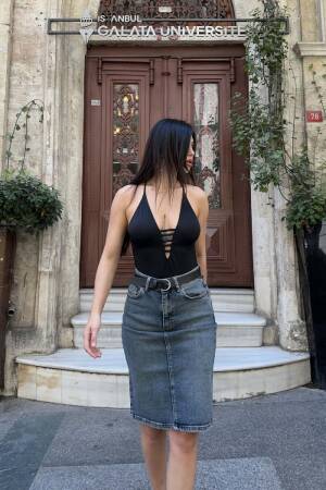 Pencil Skirt High Waist Buttoned Midi