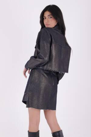 Black Asymmetrical Mini Skirt With Patch Pocket