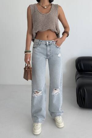 Mom Jeans High Waist Buttoned Closure