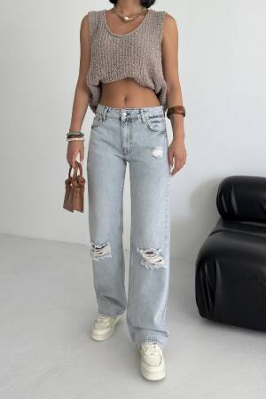 Mom Jeans High Waist Buttoned Closure