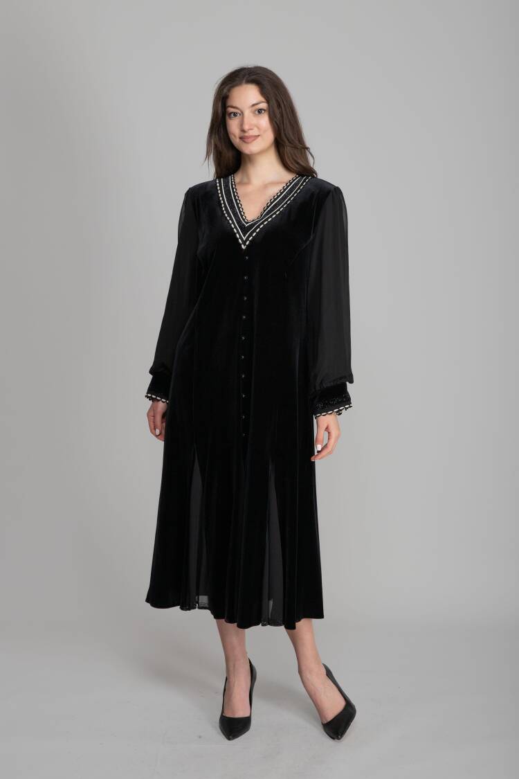 ElegantA-Line Midi Dress With V-Neck