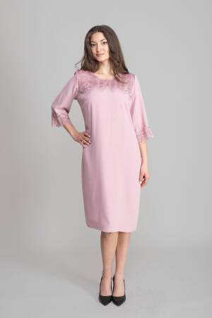 ElegantShift Dress With 3/4 Sleeves