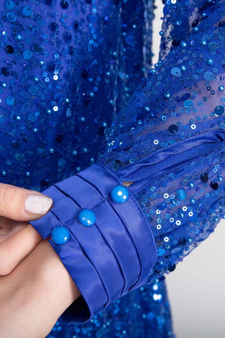Blue Elegant Formal Glam Dress