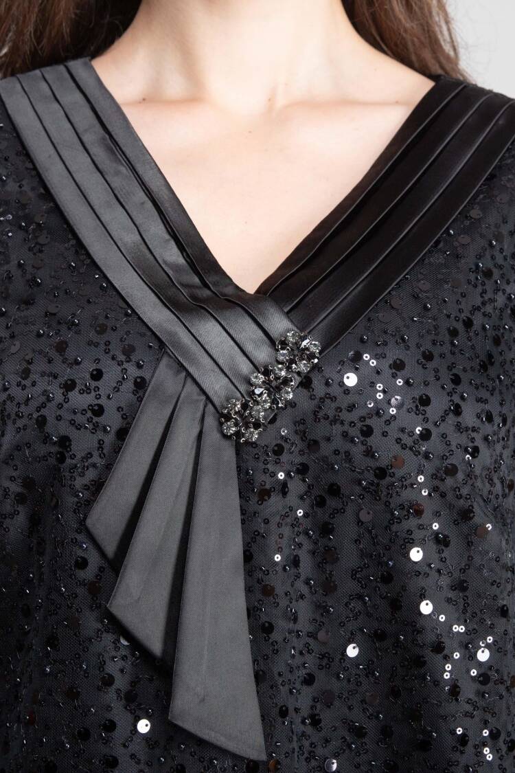 Elegant Sequined Fit And Flare Dress