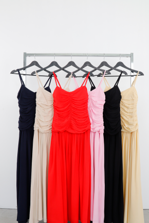 Navy Blue Elegant Maxi Cami Sweetheart Neck Dress