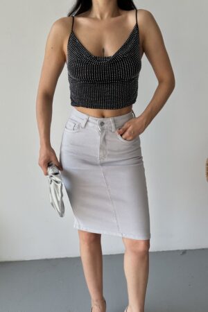High Waist Pencil Skirt With Buttoned Closure - Brand: XLove - Women & Kids, Baby Clothes Wholesale - Globality Store
