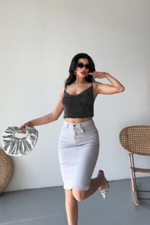 High Waist Pencil Skirt With Buttoned Closure - Brand: XLove - Women & Kids, Baby Clothes Wholesale - Globality Store