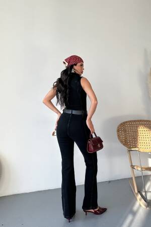 Black Tailored Slim Fit Sexy Jumpsuit