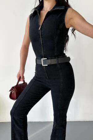 Black Tailored Slim Fit Sexy Jumpsuit