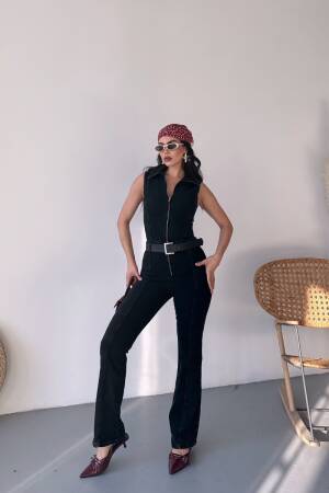 Black Tailored Slim Fit Sexy Jumpsuit