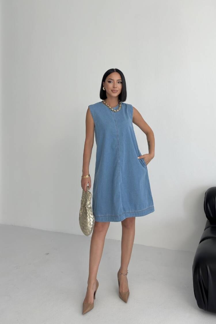 Shift Dress With Cap Sleeves