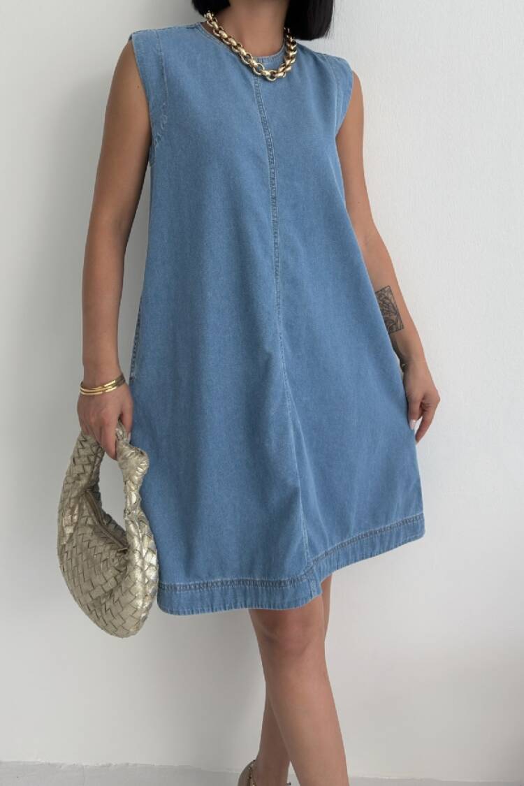 Shift Dress With Cap Sleeves