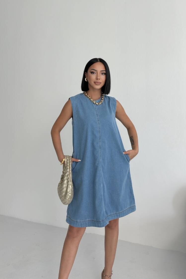 Shift Dress With Cap Sleeves